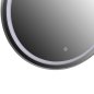 Preview: WANDSPIEGEL RUND ALUMINIUM IN GRAU-LED-LICHT Φ60x3cm