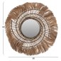 Preview: RUNDER WANDSPIEGEL AUS ABACA-FASERN IN NATUR & SCHWARZEM SEIL 80x4x80cm