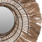 Preview: RUNDER WANDSPIEGEL AUS ABACA-FASERN IN NATUR & SCHWARZEM SEIL 80x4x80cm