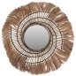 Preview: RUNDER WANDSPIEGEL AUS ABACA-FASERN IN NATUR & SCHWARZEM SEIL 80x4x80cm