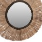 Preview: SPIEGEL RUND MIT ABACA-FASERNRAHMEN NATURSCHWARZ FARBE Φ100cm