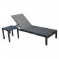 Preview: Aluminium MENORCA Beistell Tisch in Dunkelgrau 45x45 cm