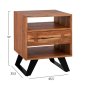 Preview: Fansi bedside table made of acacia wood 45.5 x 35.5 x 57 cm
