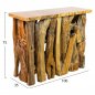 Preview: KONSOLE AUS MASSIVEM NATÜRLICHEM TEAKHOLZ 100X35X75 cm