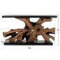 Preview: KONSOLE MASSIVES TEAK NATURSCHWARZ 150X40X80H