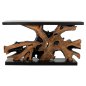 Preview: KONSOLE MASSIVES TEAK NATURSCHWARZ 150X40X80H