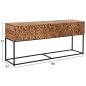 Preview: CONSOLE WITH DRAWERS JORDI TEAK WOOD IN NATURAL-BLACK METAL BASE 180x43x79Hcm
