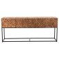 Preview: CONSOLE WITH DRAWERS JORDI TEAK WOOD IN NATURAL-BLACK METAL BASE 180x43x79Hcm