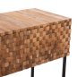 Preview: CONSOLE WITH DRAWERS JORDI TEAK WOOD IN NATURAL-BLACK METAL BASE 180x43x79Hcm