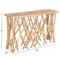 Preview: KRANT-KONSOLE IN TEAK-ZWEIGEN IM RUSTIKALEN STIL & 3 cm. OBERFLÄCHE 121X36X75 cm