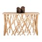 Preview: KRANT-KONSOLE IN TEAK-ZWEIGEN IM RUSTIKALEN STIL & 3 cm. OBERFLÄCHE 121X36X75 cm
