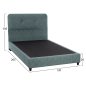 Preview: DOLORES BED IN LIGHT GREEN FABRIC FOR MATTRESS 90x200 cm.