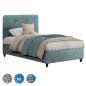 Preview: DOLORES BED IN LIGHT GREEN FABRIC FOR MATTRESS 90x200 cm.