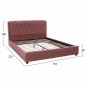 Preview: BETT "ODALYS" 150X200 cm AUS SAMT IN ROSE 164x223x100 cm