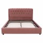 Preview: BETT "ODALYS" 150X200 cm AUS SAMT IN ROSE 164x223x100 cm