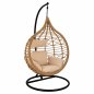Preview: HANGING ARMCHAIR NEST BLACK - BEIGE WITH CUSHION Φ105x195 cm.