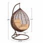 Preview: HÄNGESESSEL "DEVA" NEST IN BRAUN MIT KISSEN Φ105x195