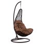 Preview: Hängesessel-Nest aus Metall in braun mit Kissen φ95 x 193 cm.