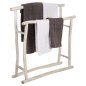 Preview: HANDTUCH HÄNGER AUS TEAK ÄSTEN IN WEIß PATINA 90x28x77-91Hcm