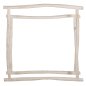 Preview: HANDTUCH HÄNGER AUS TEAK ÄSTEN IN WEIß PATINA 90x28x77-91Hcm