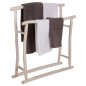 Preview: HANDTUCH HÄNGER AUS TEAK ÄSTEN IN WEIß PATINA 90x28x77-91Hcm