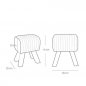 Preview: "Elone" stool made of 100% real buffalo leather in brown and oak frame