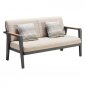 Preview: "EMOTI" LOUNGE SET MIT 2-SITZER AUS ALUMINIUM UND TEAKHOLZ SCHWARZ