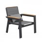 Preview: "GENEVA" 3 SEAT LOUNGE SET IN ALUMINUM AND BLACK TEAK
