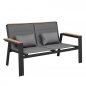 Preview: "GENEVA" 2 SEAT LOUNGE SET IN ALUMINUM AND BLACK TEAK