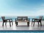 Preview: "GENEVA" 2 SEAT LOUNGE SET IN ALUMINUM AND BLACK TEAK