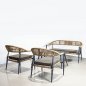 Preview: JONAH LOUNGESET | 4-TEILIGES GEWEBE ALUMINIUM NATUR