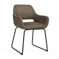 Preview: Sessel "Madison" aus Kunstleder in braun mit Metallbeinen