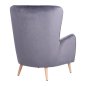 Preview: Ohrensessel MARTA aus Samt in Farbe Grau