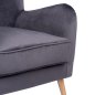 Preview: Ohrensessel MARTA aus Samt in Farbe Grau