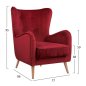 Preview: Ohrensessel MARTA aus Samt in Farbe Rot