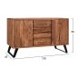 Preview: Fansi chest of drawers made of solid acacia wood 150 x 45 x 86 cm