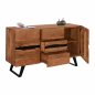 Preview: BUFFET "ALICIA"  SCHRANK MIT 3 SCHUBLADEN AUS MASSIVEM AKAZIENHOLZ 148x44x86 cm