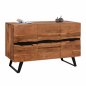 Preview: BUFFET "ALICIA"  SCHRANK MIT 3 SCHUBLADEN AUS MASSIVEM AKAZIENHOLZ 148x44x86 cm