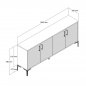 Preview: MELAMIN-BUFFETS AUS NUSSBAUM MIT MARMOR 180x35x78cm