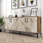 Preview: MELAMIN-BUFFETS AUS NUSSBAUM MIT MARMOR 180x35x78cm