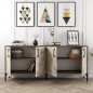 Preview: MELAMIN-BUFFETS AUS NUSSBAUM MIT MARMOR 180x35x78cm