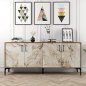 Preview: MELAMIN-BUFFETS AUS NUSSBAUM MIT MARMOR 180x35x78cm
