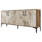 Preview: MELAMIN-BUFFETS AUS NUSSBAUM MIT MARMOR 180x35x78cm