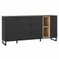 Preview: MELAMINE BUFFET LUCA HM8829 BLACK NATURAL 174,2x41,5x84cm