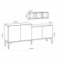 Preview: BUFFET SCHRANK MIT 3 REGALEN AUS MELAMIN IN NATURFARBE 180x40x85cm