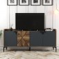 Preview: MELAMINBUFFET NUSSBAUM UND HOLZKOHLE 180x35x78cm