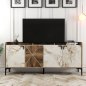 Preview: BUFFET MELAMINE WHITE WITH WALNUT DETAILS 180x45x78,6cm - Copy