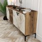 Preview: BUFFET MELAMINE WALNUT AND WHITE COLOR 140x40x86cm