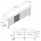 Preview: BUFFET MELAMINE WALNUT COLOR WITH MARBLE 180x35x78cm - Kopie