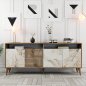 Preview: BUFFET MELAMINE WALNUT COLOR WITH MARBLE 180x35x78cm - Kopie